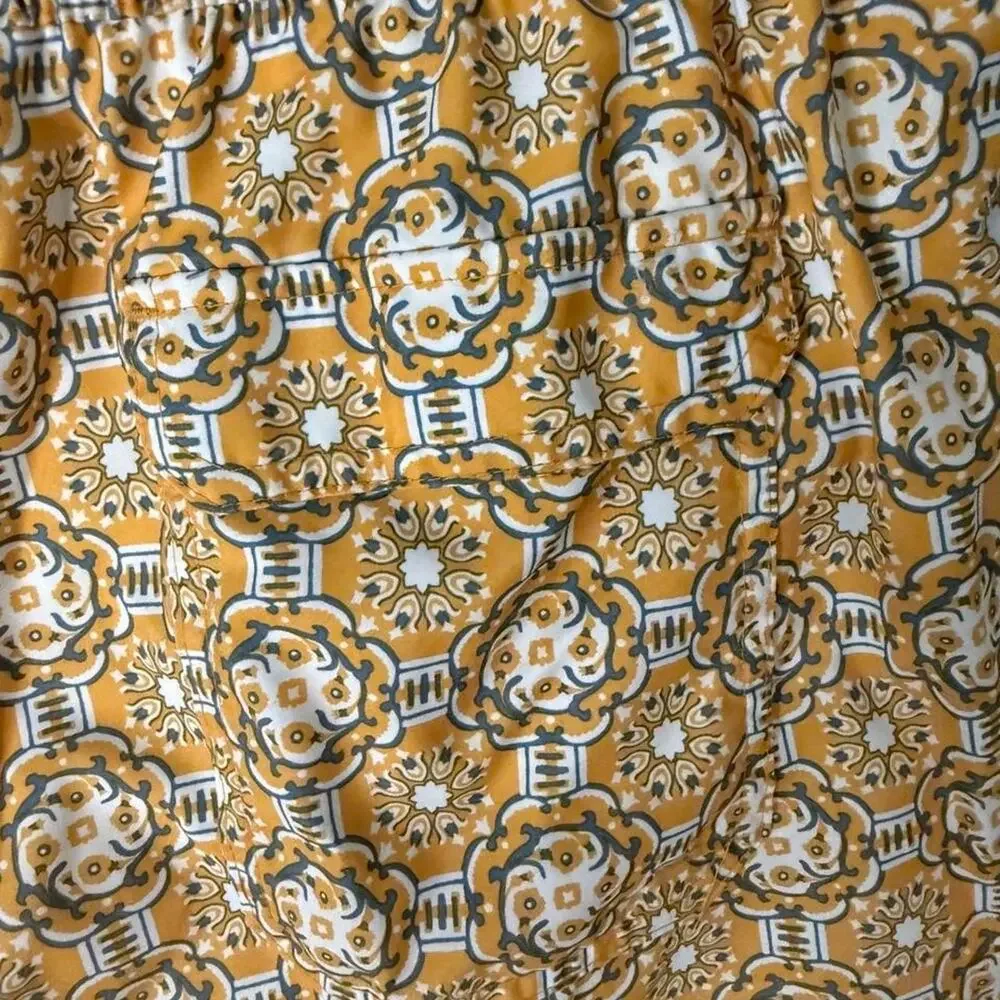 Mens patterned swim trunks